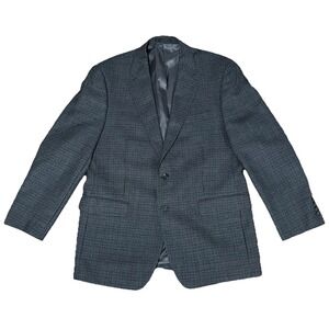 Chaps Ralph Lauren 42R Gray Black Houndstooth‎ 100% Lambswool Blazer Sports Coat